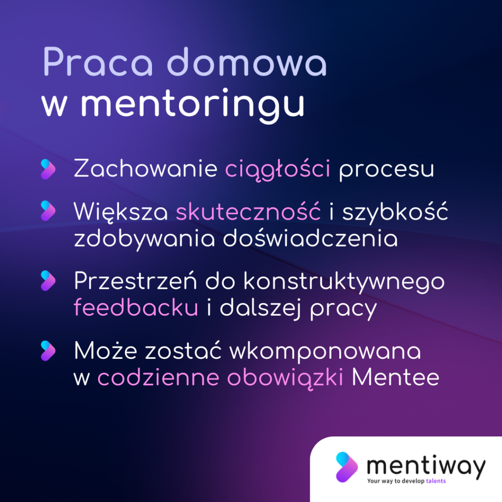 Praca domowa między sesjami w mentoringu - zalety.